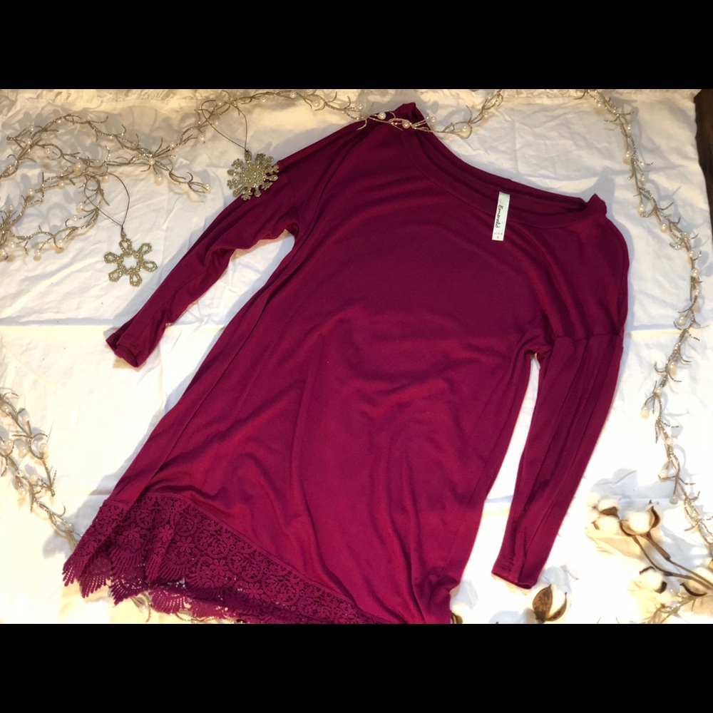 Tunic top, plum colored